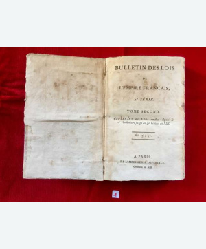 Bulletin des lois de l’Empire Français Série 4. 1805. Lot de 4 Tomes.