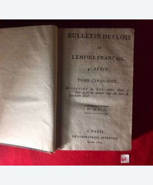 Bulletin des lois de l’Empire Français.1807-1810. (Lot de 5 Tomes)
